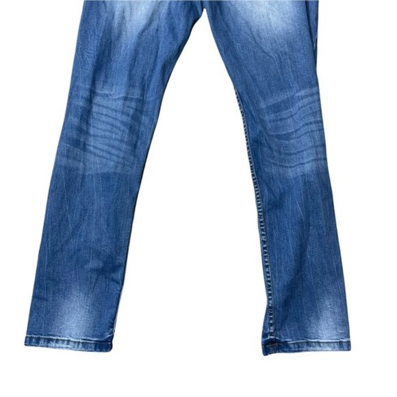 DESIGUAL Women's High Rise Washed Blue Denim Jeans Embroidered Flowers Size 32 - Picture 10 of 10